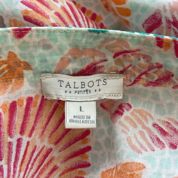 Talbots Cabana Life Seashell Print Tunic Top/Coverup. Size Large Petite. - Picture 10 of 12